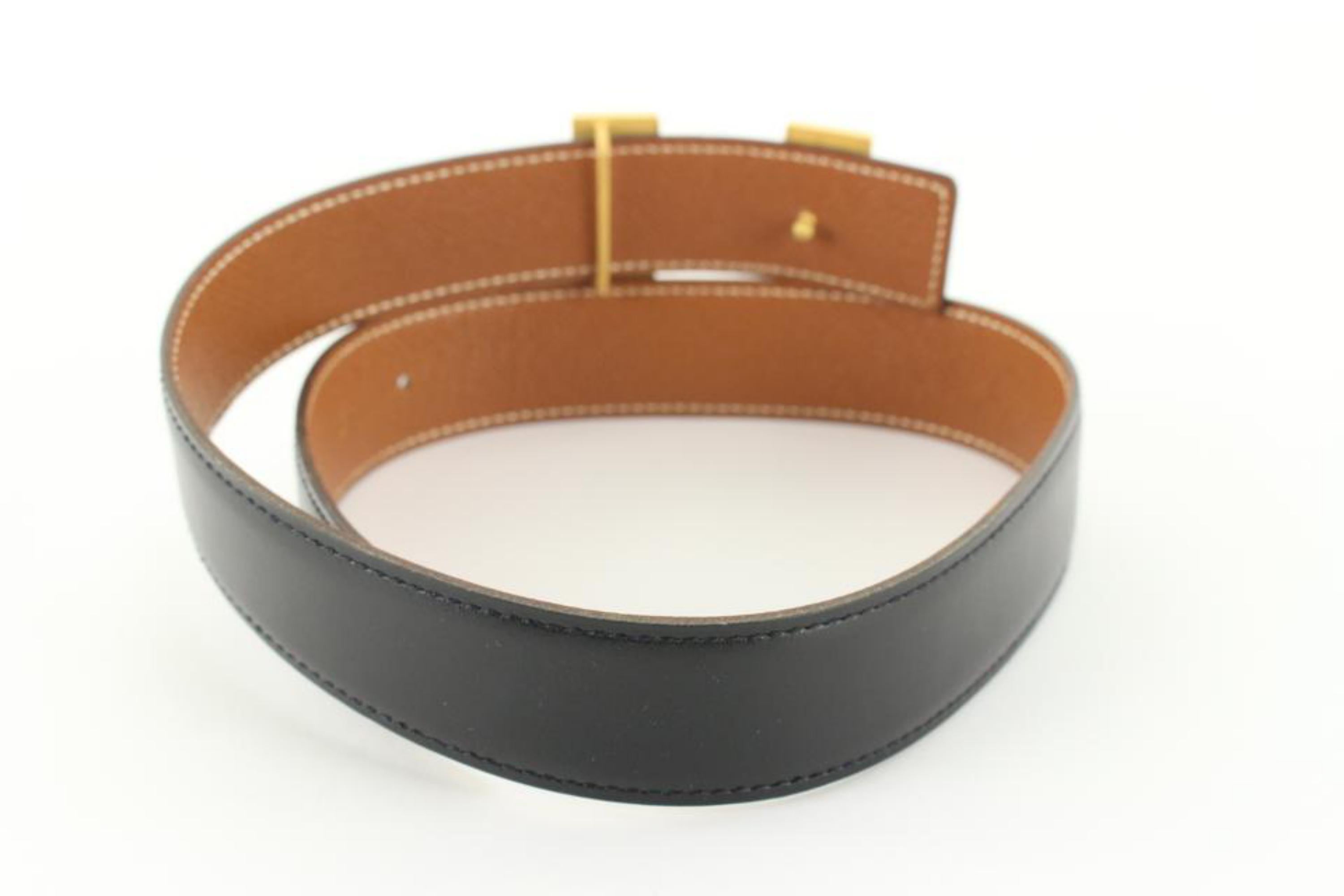 Hermès 32mm Black x Brown Reversible H Logo Belt Kit 97he719s For Sale 3