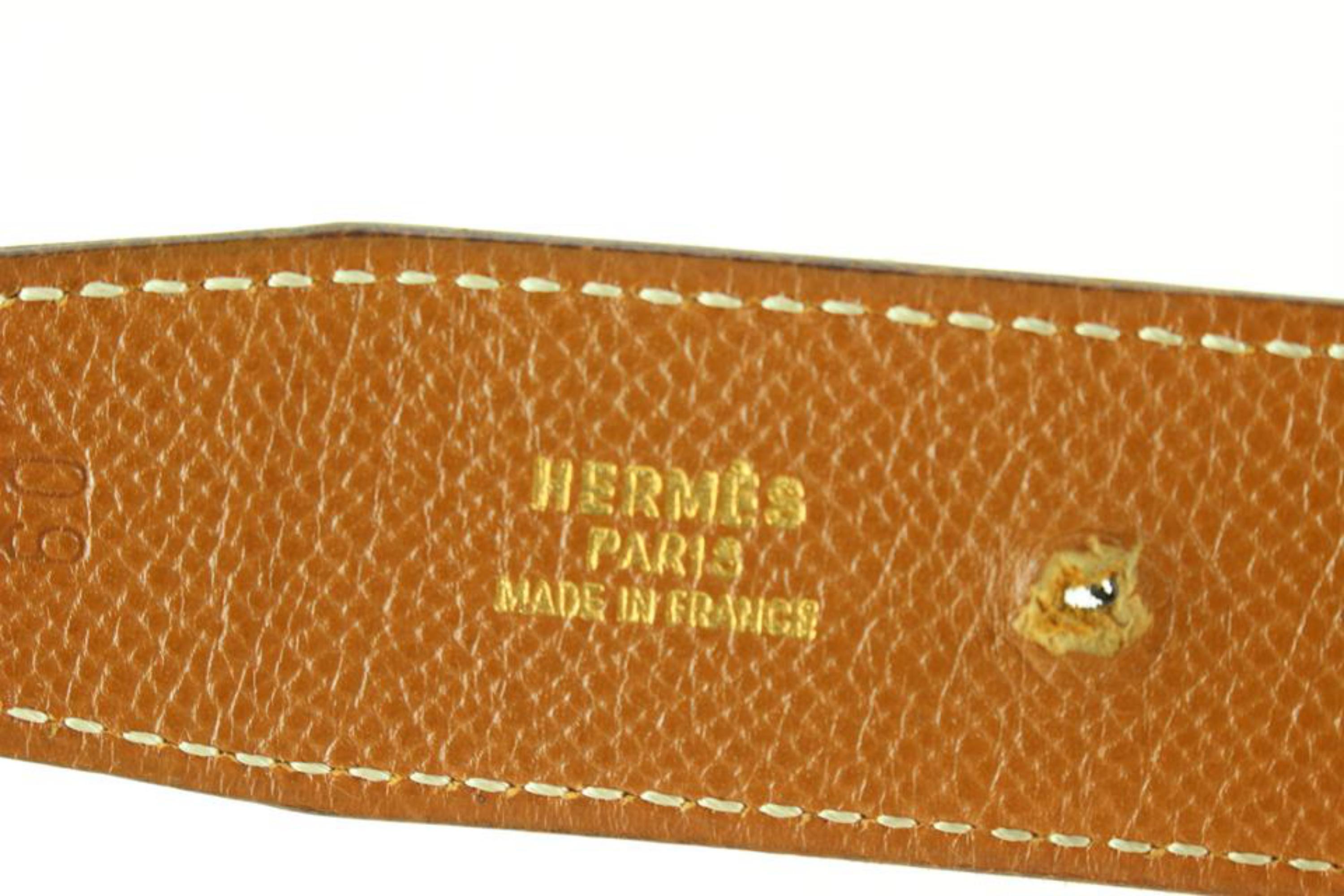 Hermès 32mm Schwarz x Brown Reversible H Logo Gürtel Kit 97he719s im Angebot 6