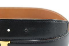 Hermès 32mm Black x Brown Reversible H Logo Belt Kit 97he719s