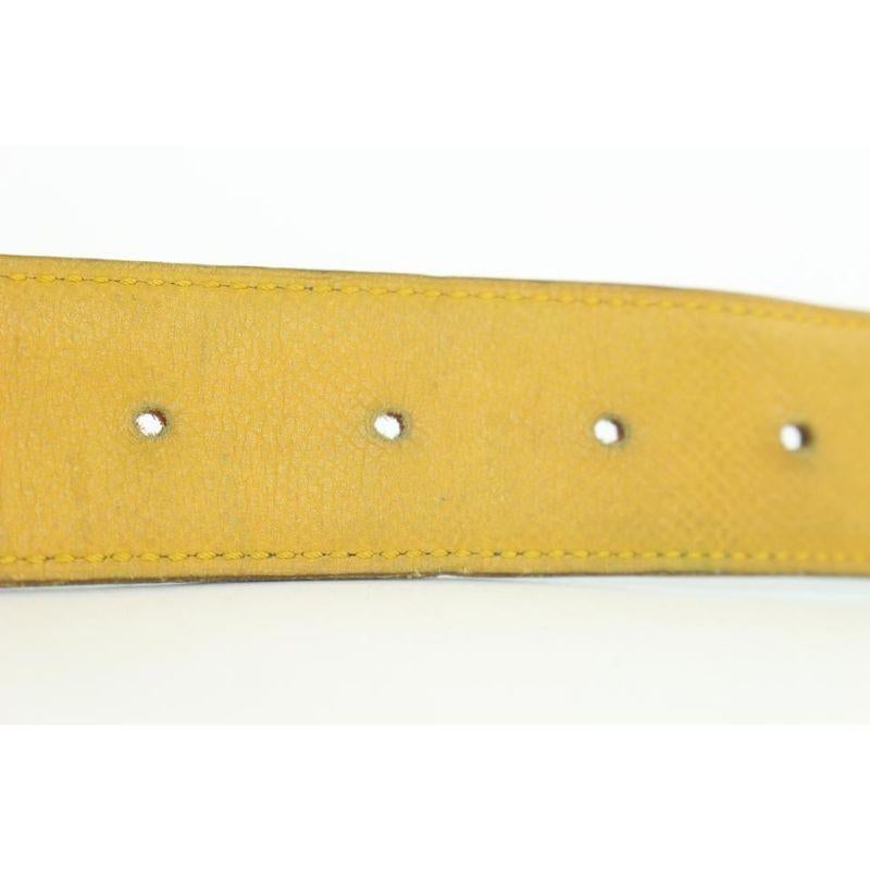 Hermès 32mm Blue x Yellow x Gold Reversible H Logo Belt Kit 862746 5