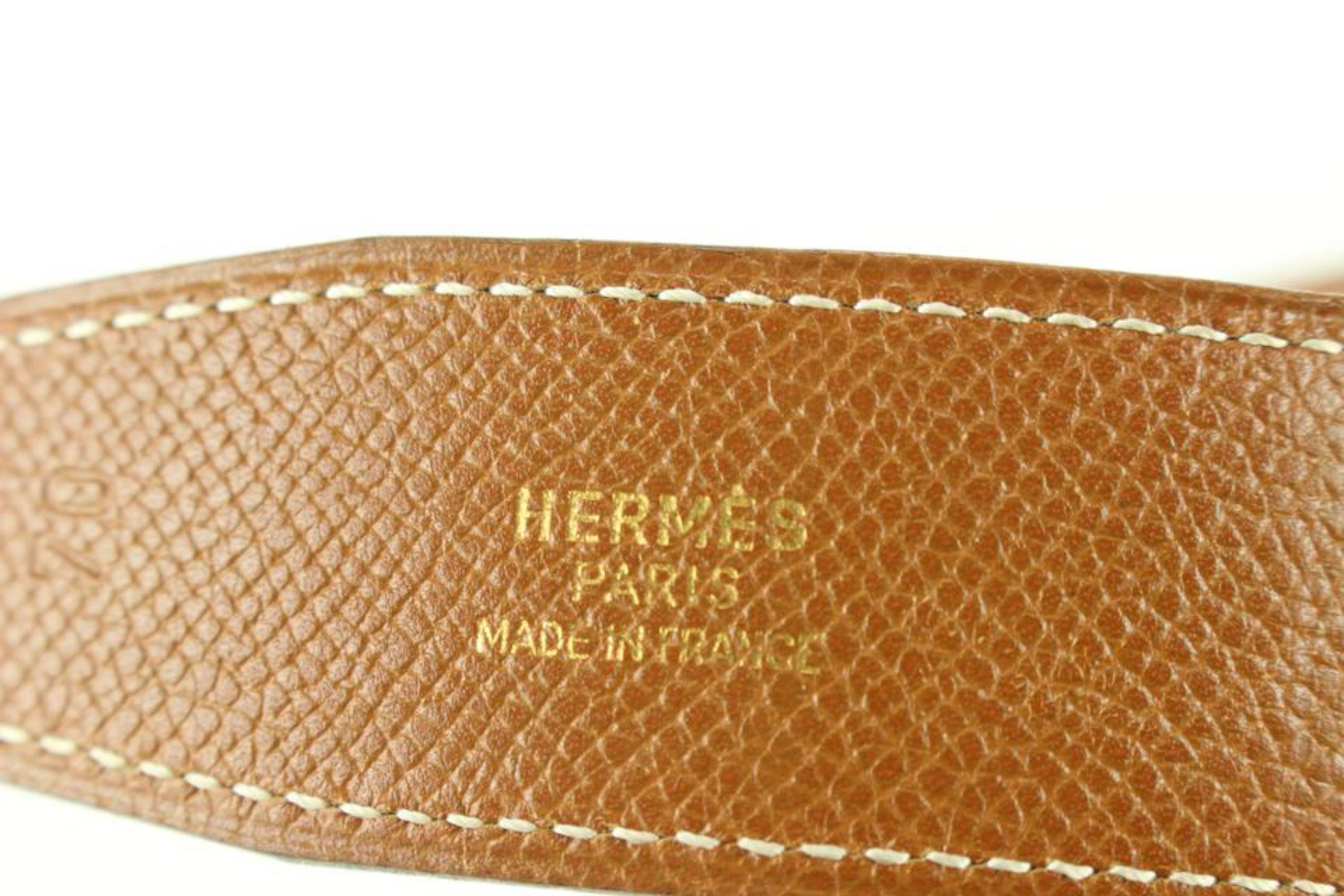 Hermès 32mm Brown x Black x Gold Reversible H Logo Belt Kit 56h815s For Sale 2