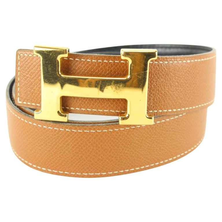 Hermes Belt Strap Orange Leather Smooth New No Tags Size 65/8C/B