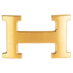 HERMES 32mm H 5382 Belt Buckle Brushed Gold