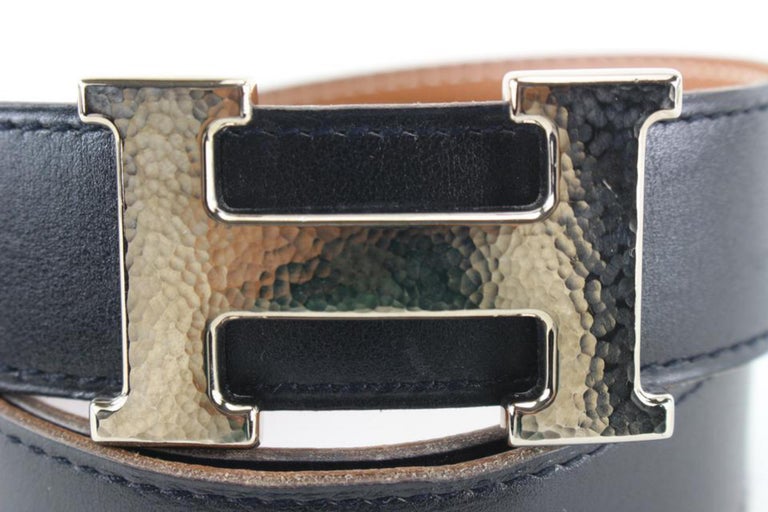 Hermès 32mm Martelee Reversible H Logo Belt Hammered Buckle  display picture 2