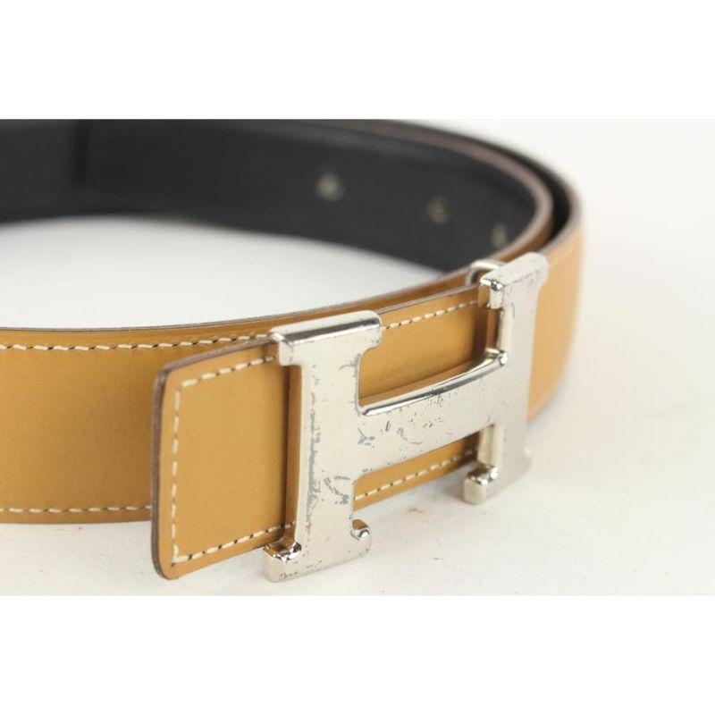 Hermès 32mm Reversible H Logo Belt Kit Black x Brown x Silver 105h3 For Sale 5