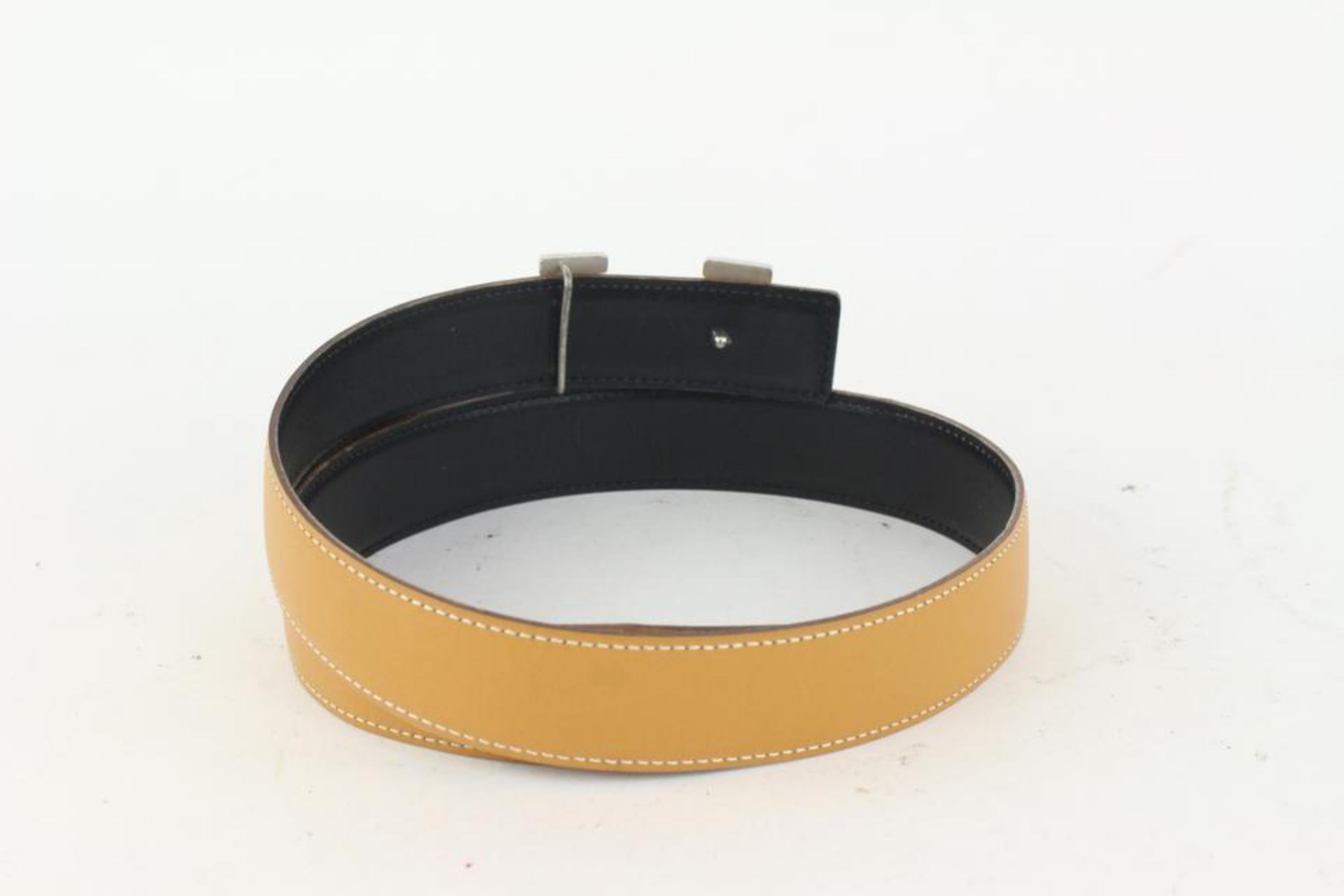 Hermès 32mm Reversible H Logo Belt Kit Black x Brown x Silver 105h3 For Sale 1