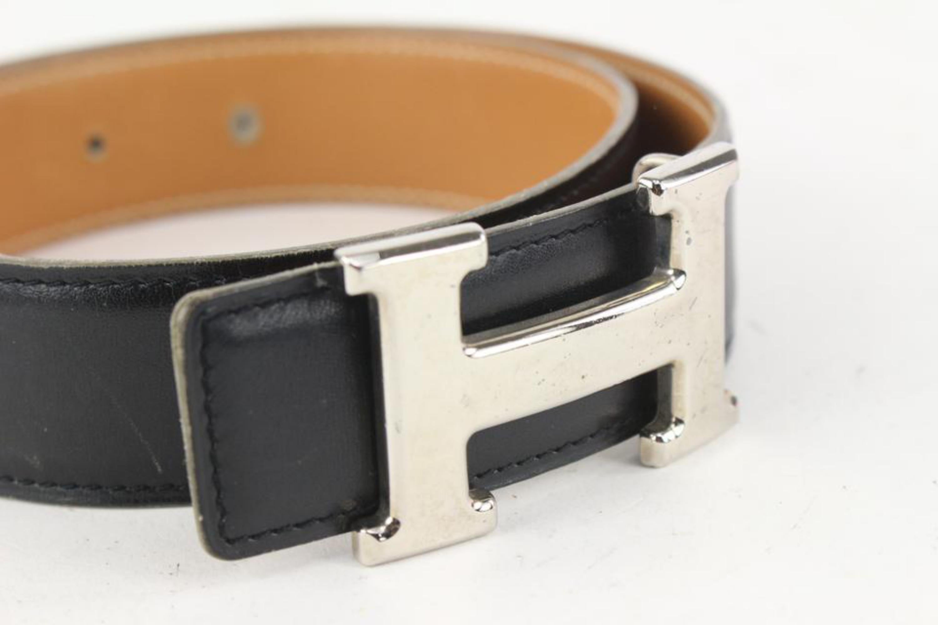 Hermès 32mm Reversible H Logo Belt Kit Black x Brown x Silver 929her87 For Sale 4