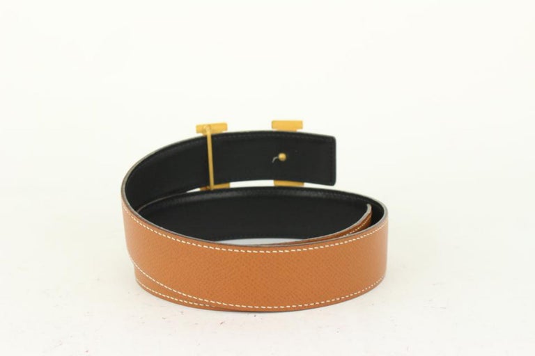 Hermès 32mm Reversible H Logo Belt Kit Brown x Black x Gold  display picture 3