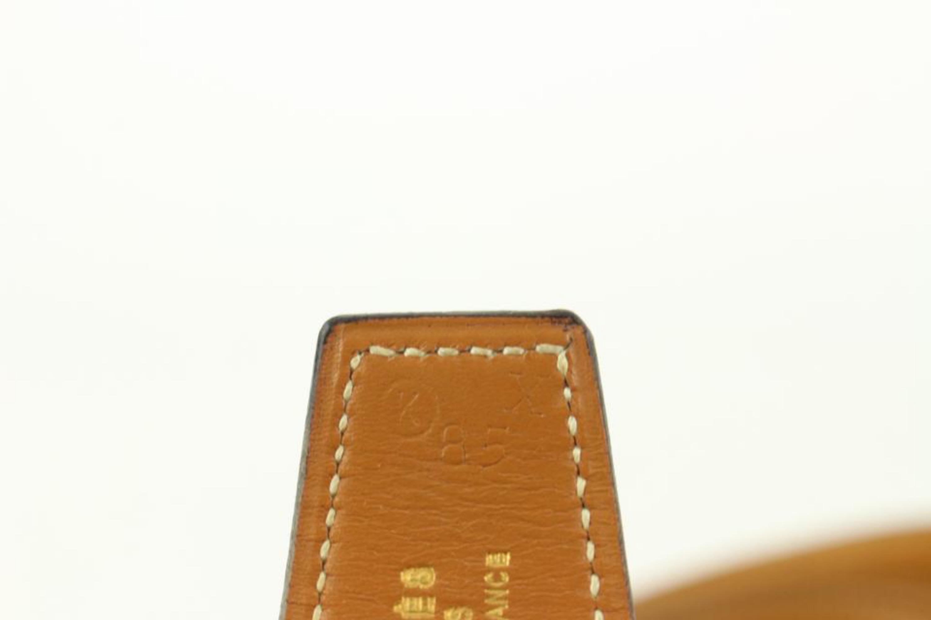 Orange Hermès 32mm Reversible H Logo Belt Kit Brown x Gold 927her49 For Sale