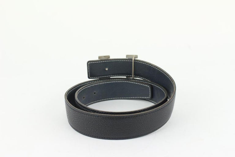 Hermès 32mm Reversible H Logo Belt Kit Matte Silver Black x  display picture 3