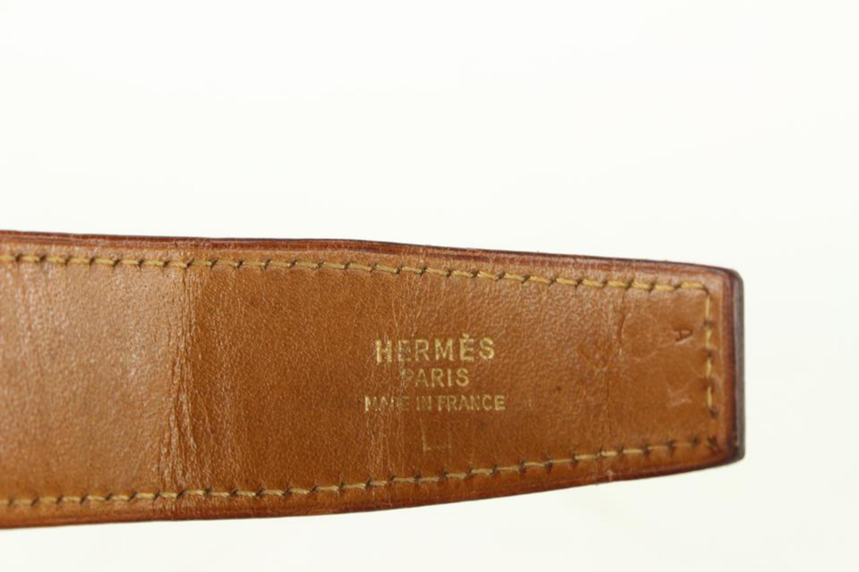 Hermès 32mm Reversible Havane Crocodile H Logo Belt Kit 222H1 For Sale 3