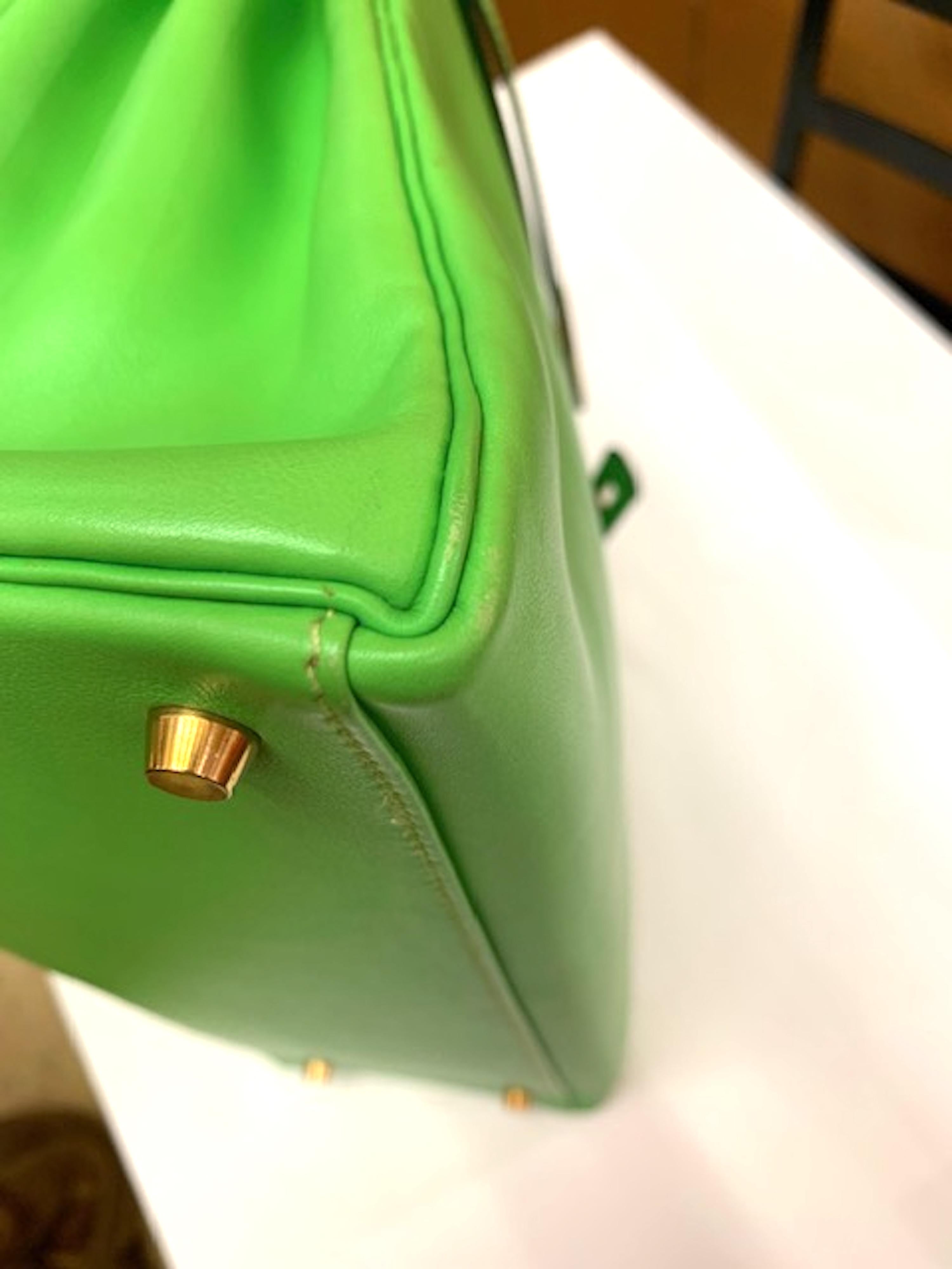  Hermes  35 Apple Green Kelly Swift Leather  For Sale 5