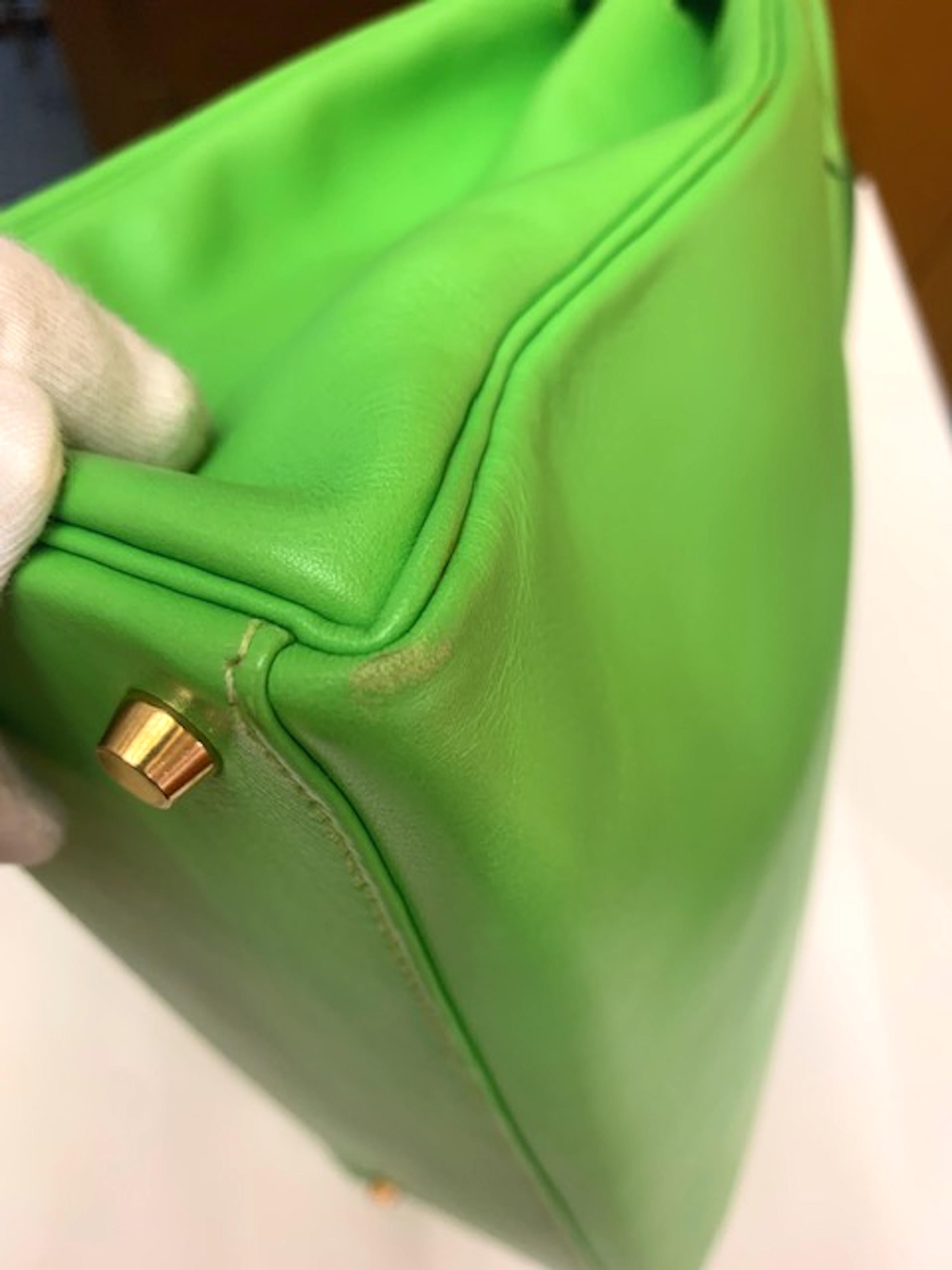  Hermes  35 Apple Green Kelly Swift Leather  For Sale 2