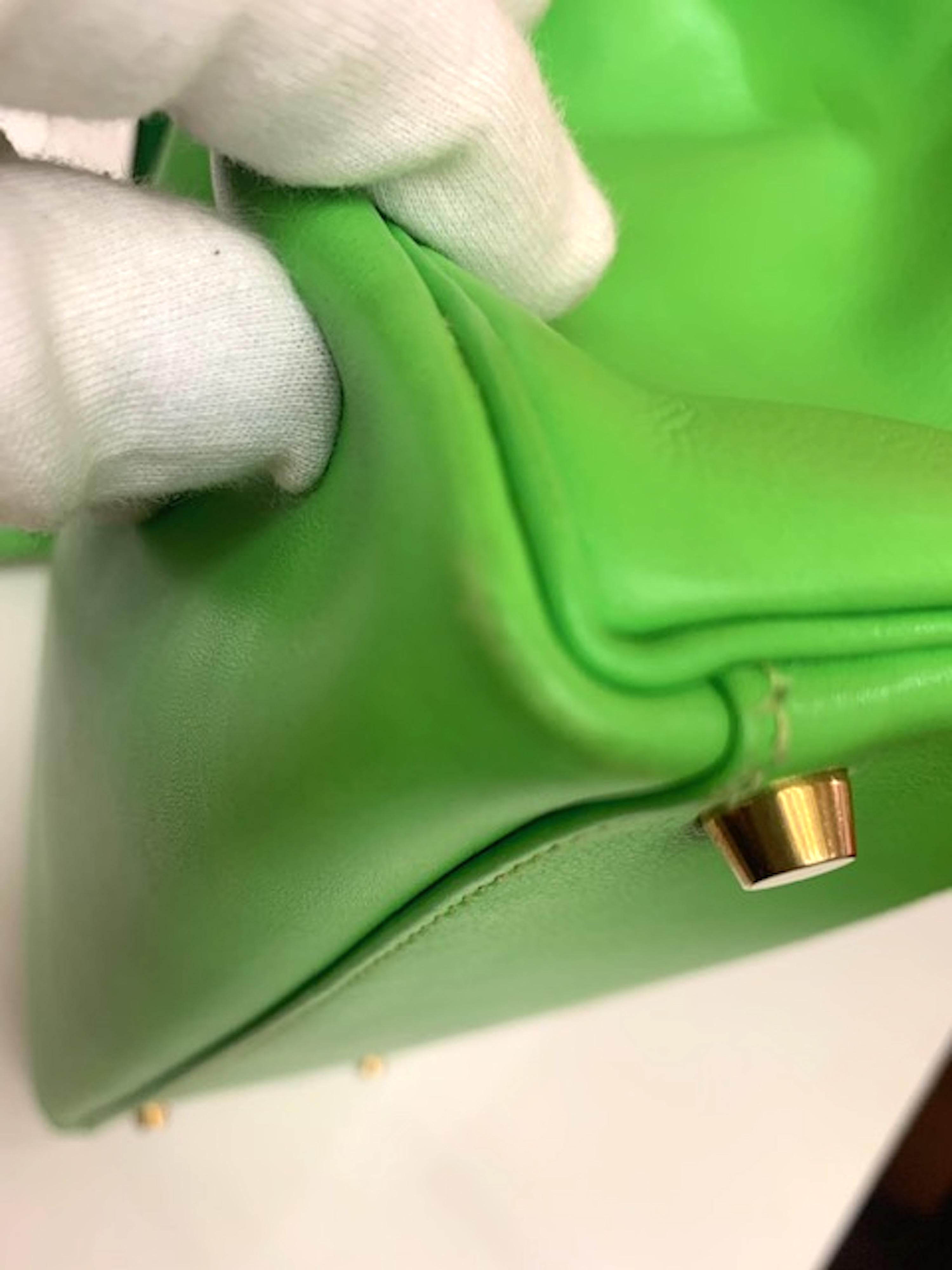  Hermes  35 Apple Green Kelly Swift Leather  For Sale 3