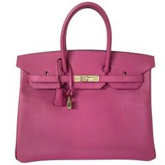 Hermes 35 Birkin Cyclamen Epsom Palladium