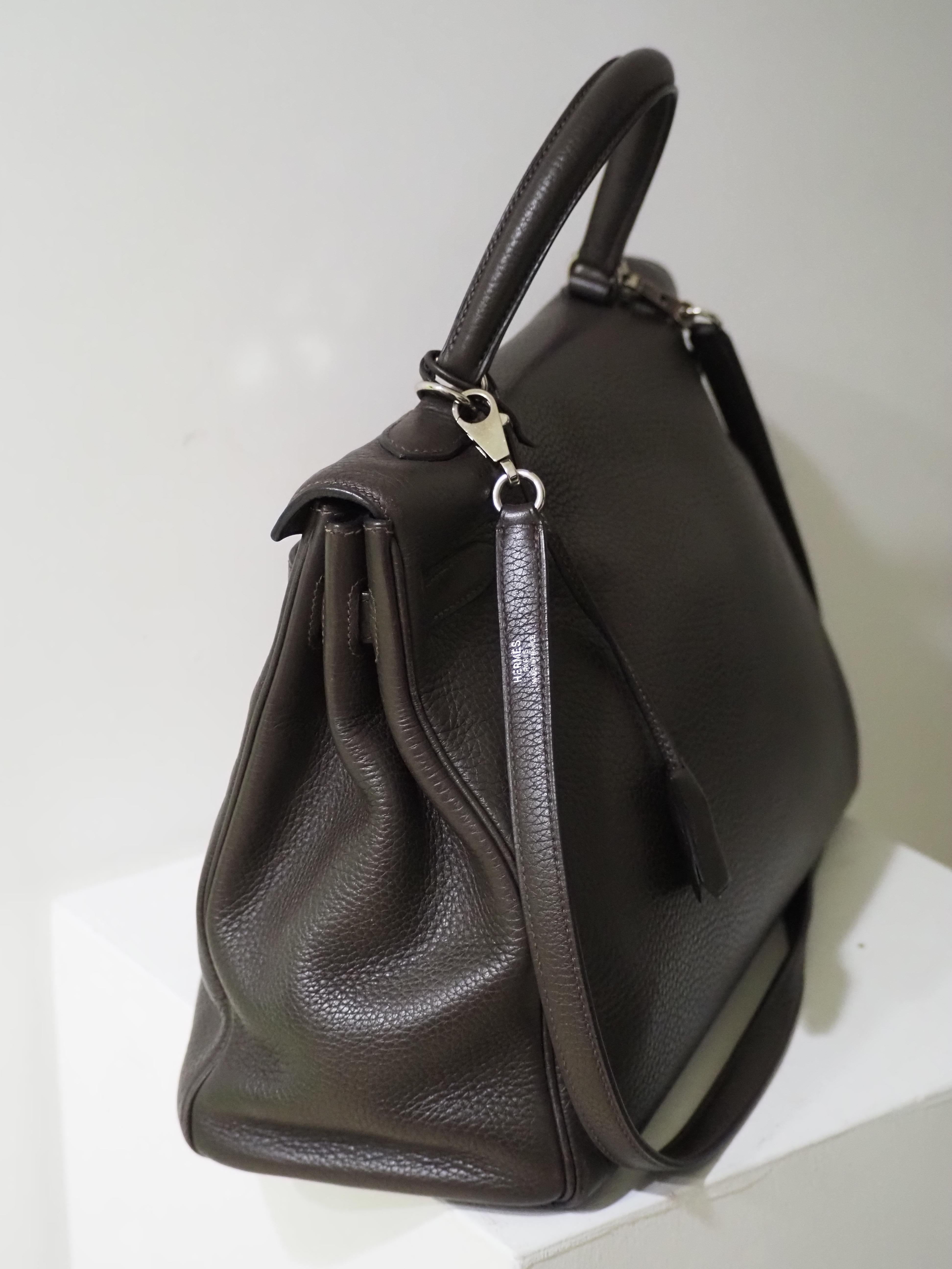 Hermès 35 Brown leather handpainted handbag shoulder bag 5