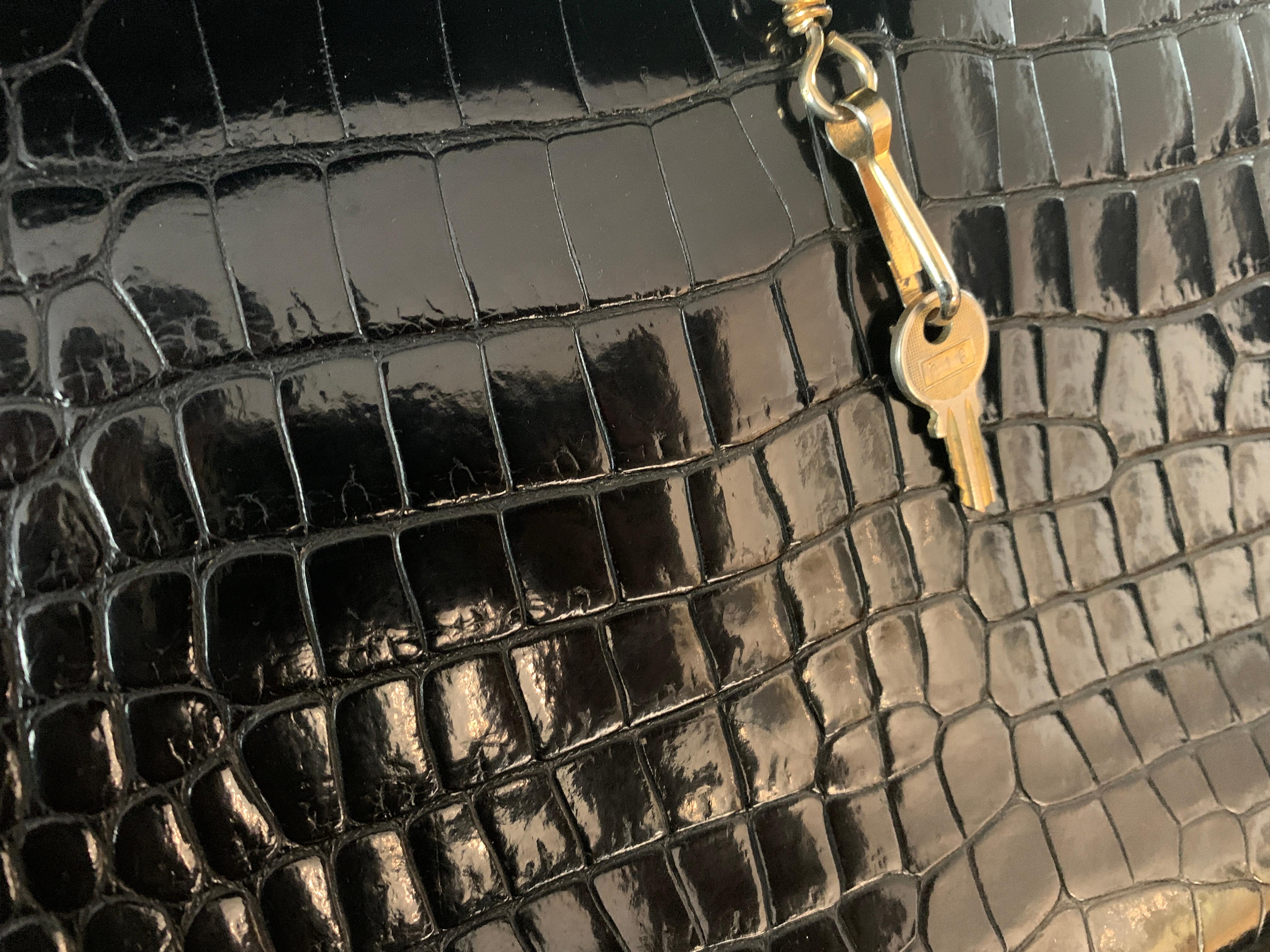 HERMES 35 cm Crocodile Black Kelly Bag 2