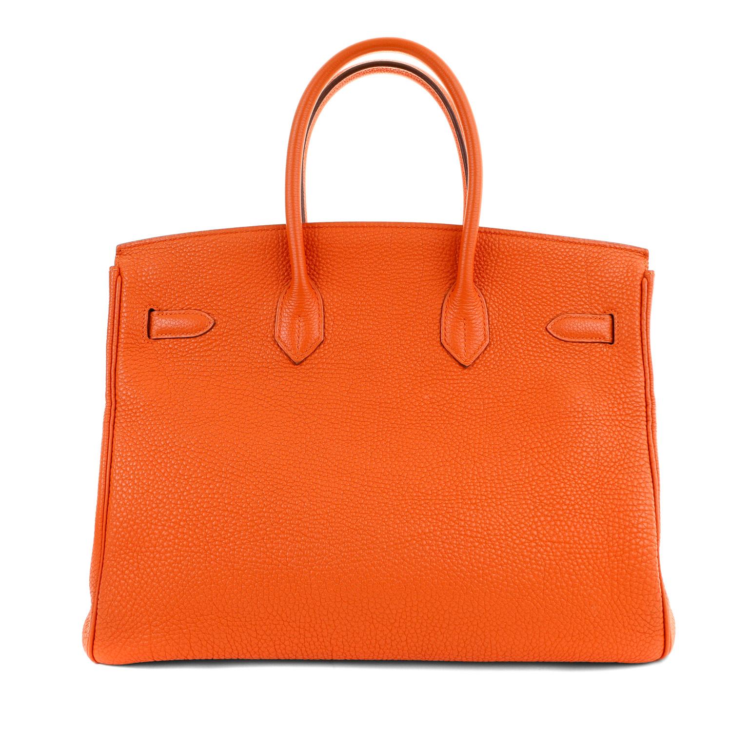 Women's Hermès 35 cm Orange Togo Birkin with Gold Hardware