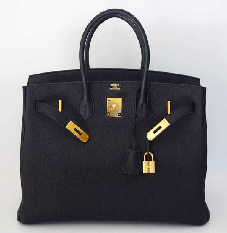 Hermes 35 Togo leather in black with Gold Hardware Birkin Bag  4