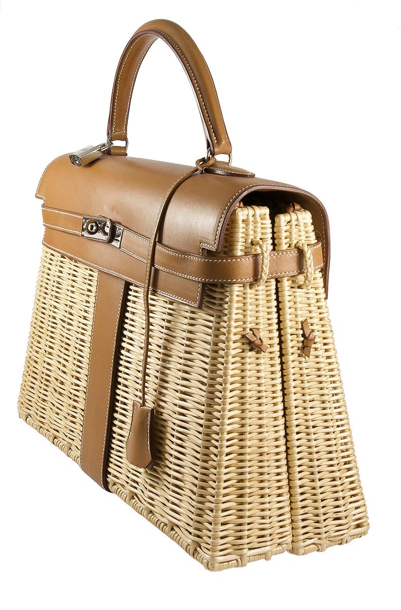 hermes straw bag