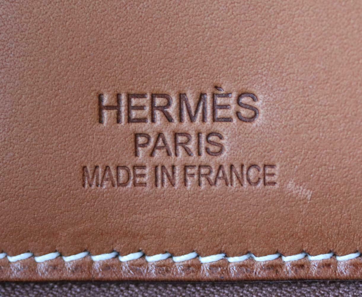 Hermès 35CM Barenia Toile Permabrass H/W Birkin Bag 4