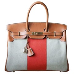 Hermès Sac Birkin 35CM Barenia Toile Permabrass H/W