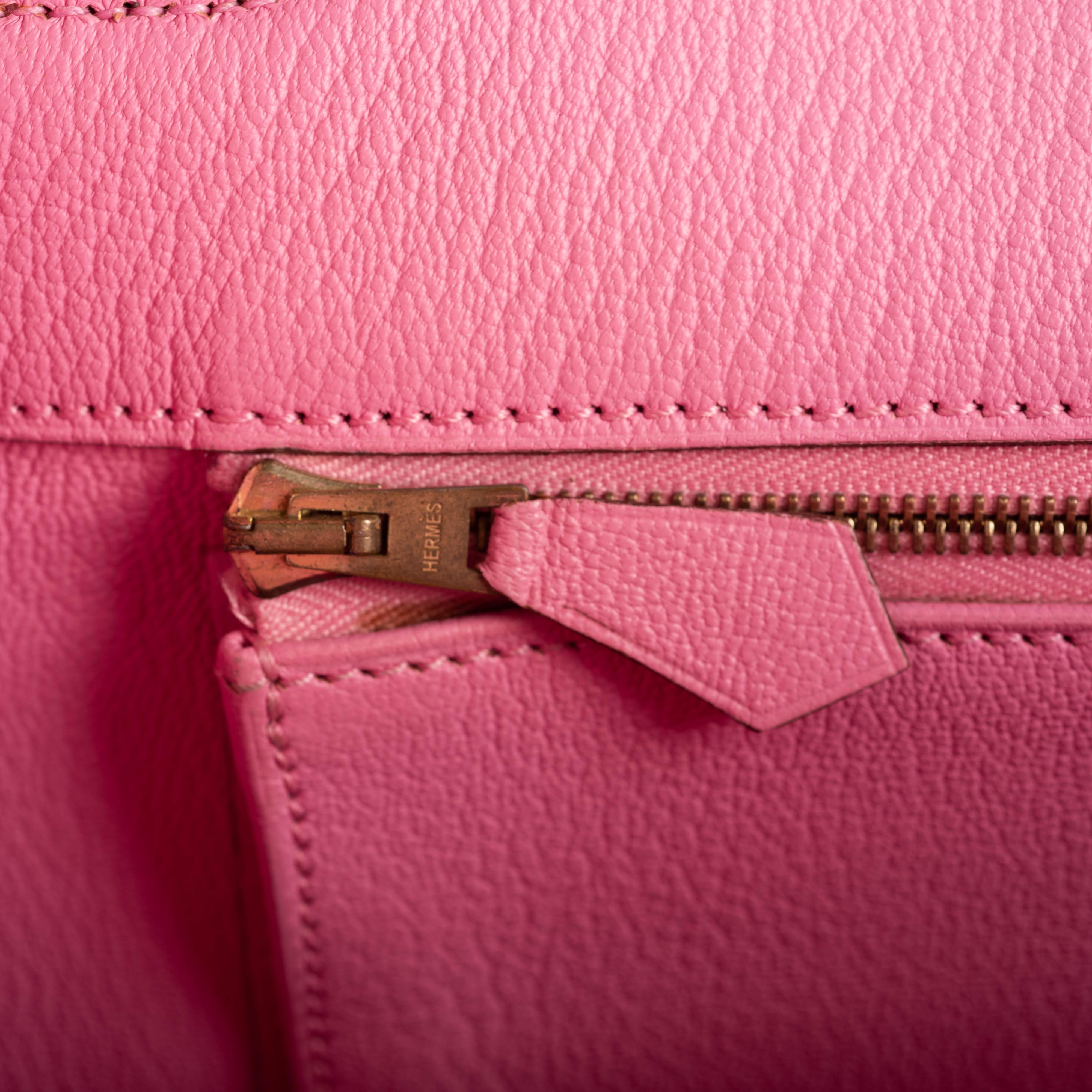 Hermès 35cm Birkin Bubblegum Matte Alligator Gold Hardware 2011 11