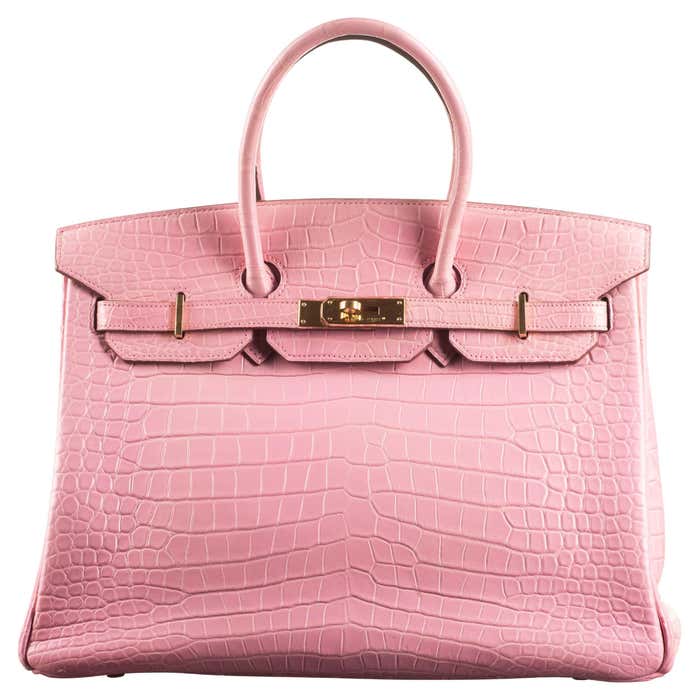 Hermès 35cm Birkin Bubblegum Matte Alligator Gold Hardware 2011 at ...