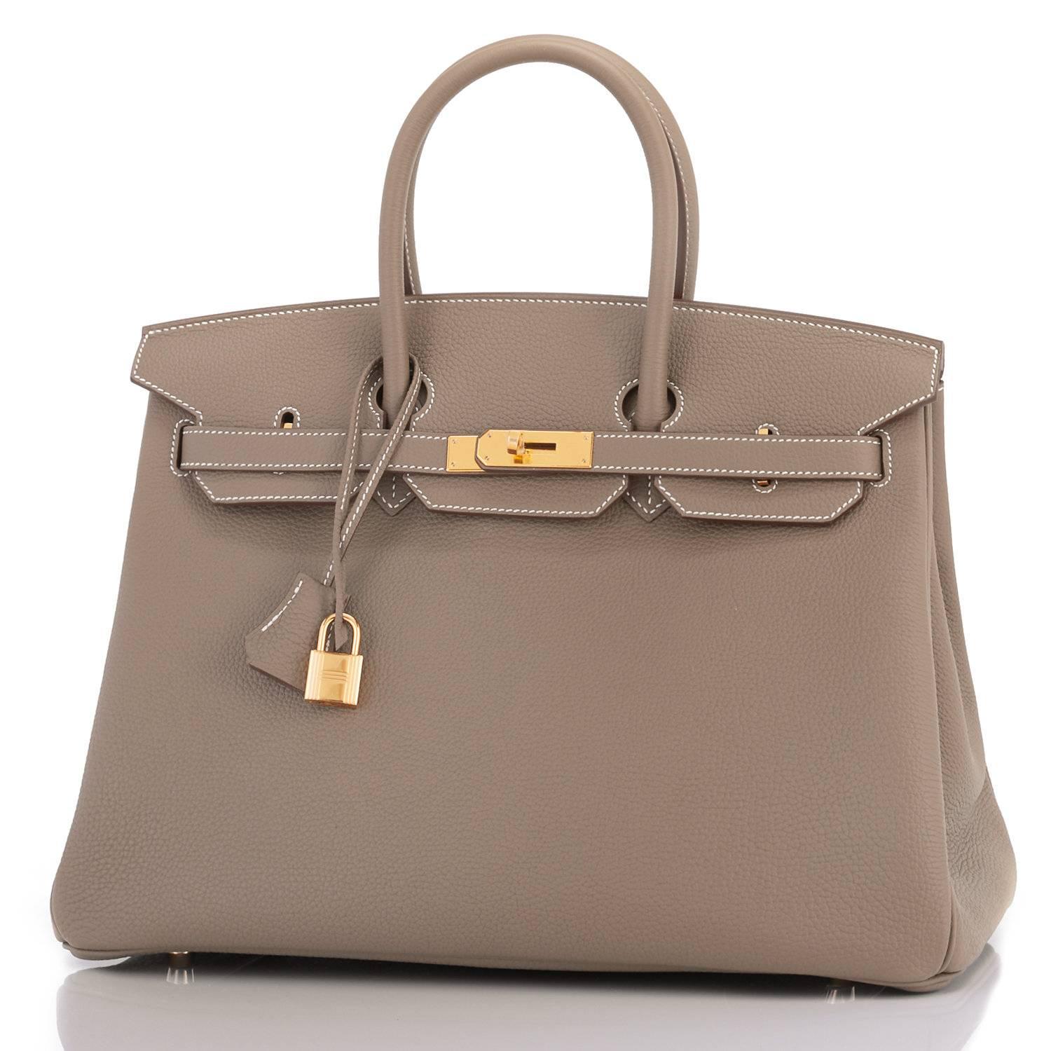 Hermes 35cm Birkin Etoupe Togo Taupe Gold Hardware Bag W Stamp, 2024 In New Condition In New York, NY
