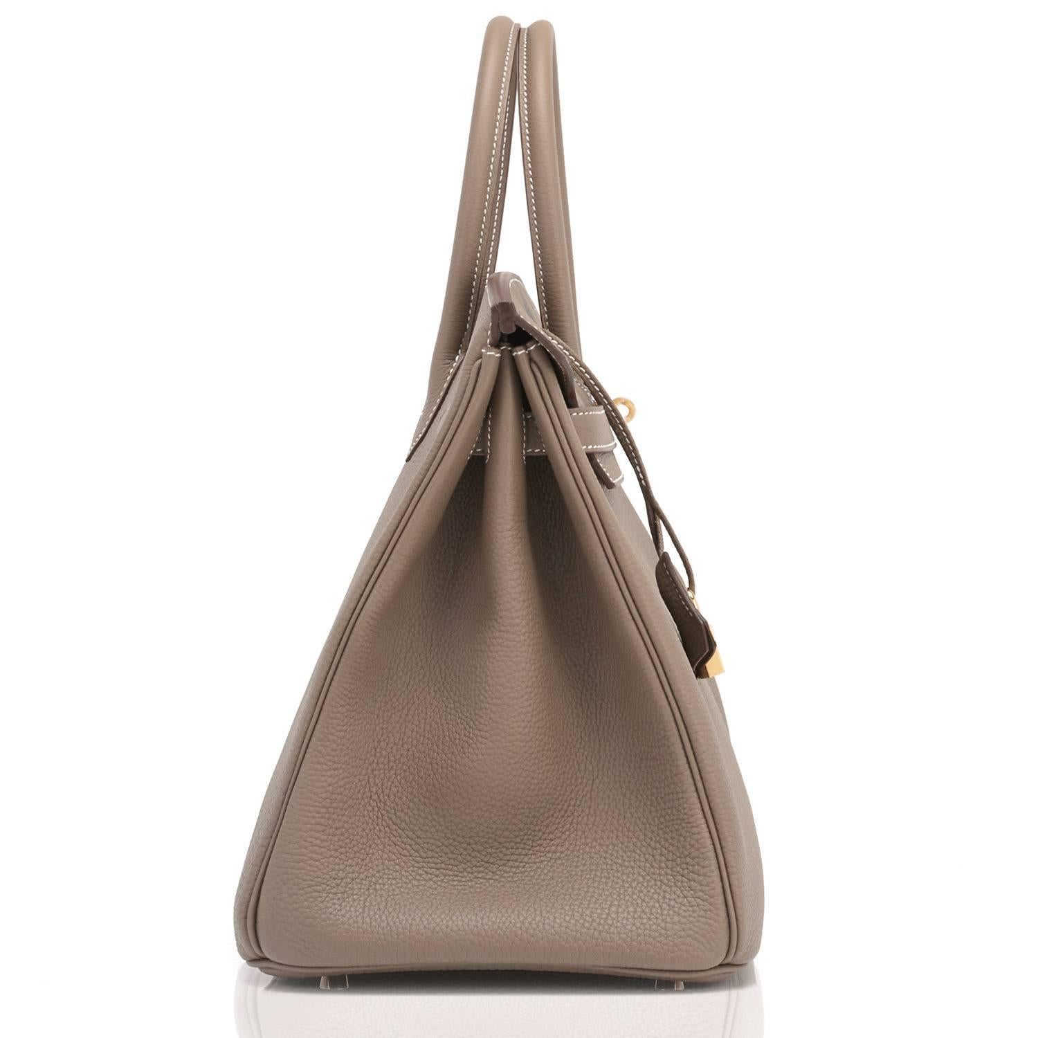 Women's or Men's Hermes 35cm Birkin Etoupe Togo Taupe Gold Hardware Bag W Stamp, 2024