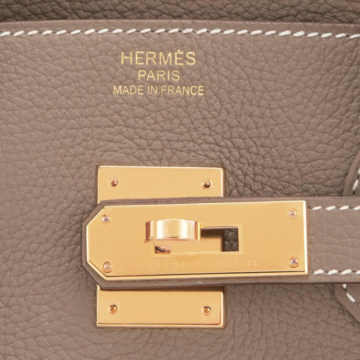 Hermes 35cm Birkin Etoupe Togo Taupe Gold Hardware Bag W Stamp, 2024 4
