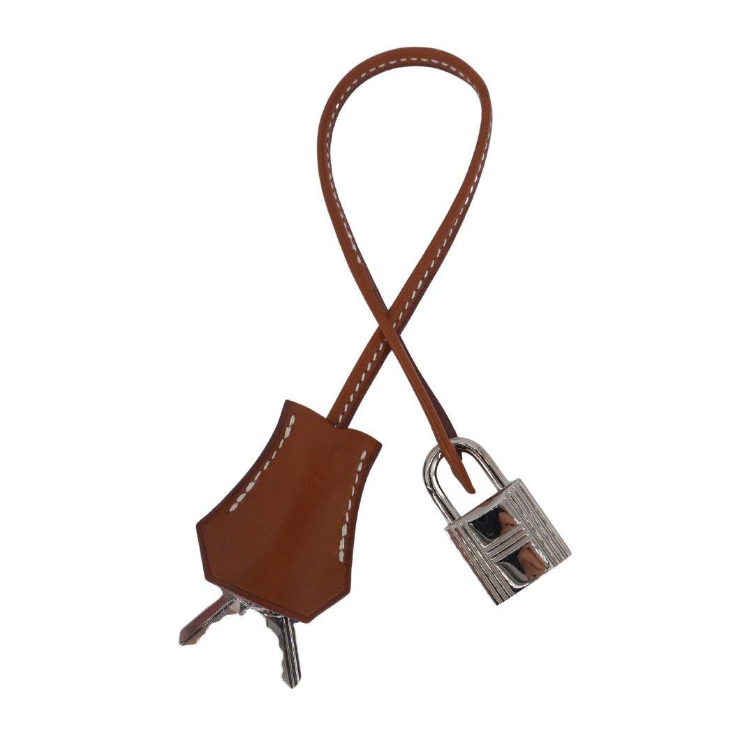 Hermès 35cm Birkin Fauve Barenia Palladium Hardware in vendita 1