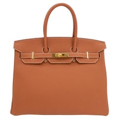 Hermès 35cm Birkin Gold Togo Leather Gold Hardware