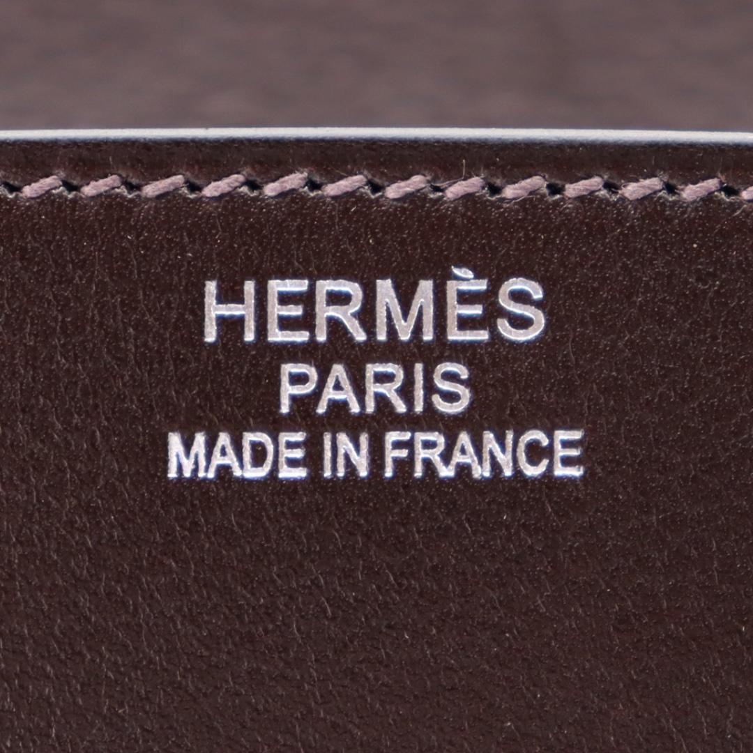 Hermès 35cm Birkin Sellier Anate Fringe Ebene Evergrain Palladium Hardware For Sale 3