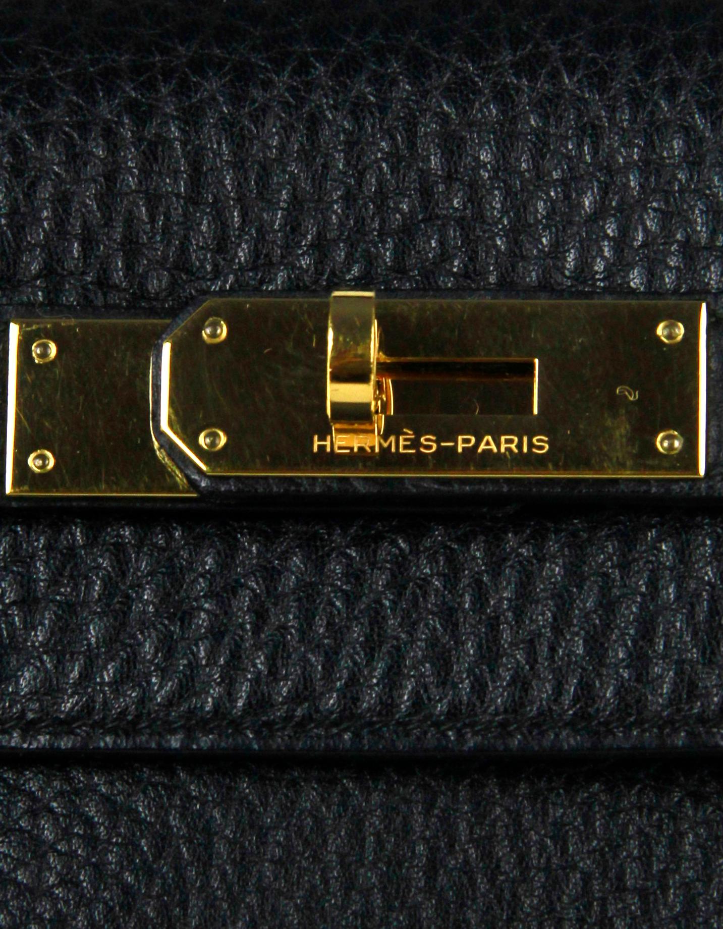 Hermes 35cm Black Ardennes Leather Sellier Vintage Kelly Bag GHW 3