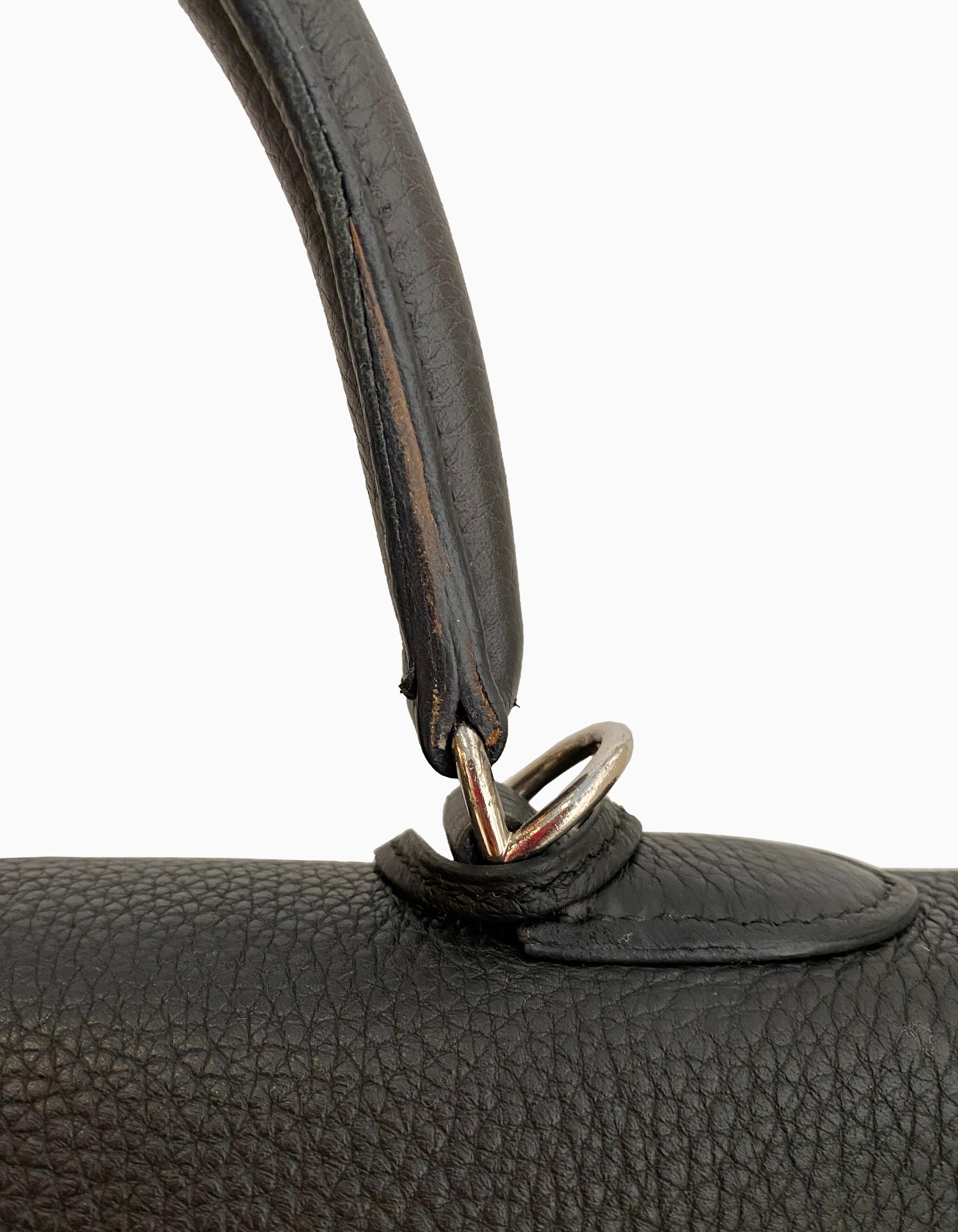 Hermes 35cm Black Togo Leather Kelly Bag w/ Palladium Hardware BOX/DUST BAG 1