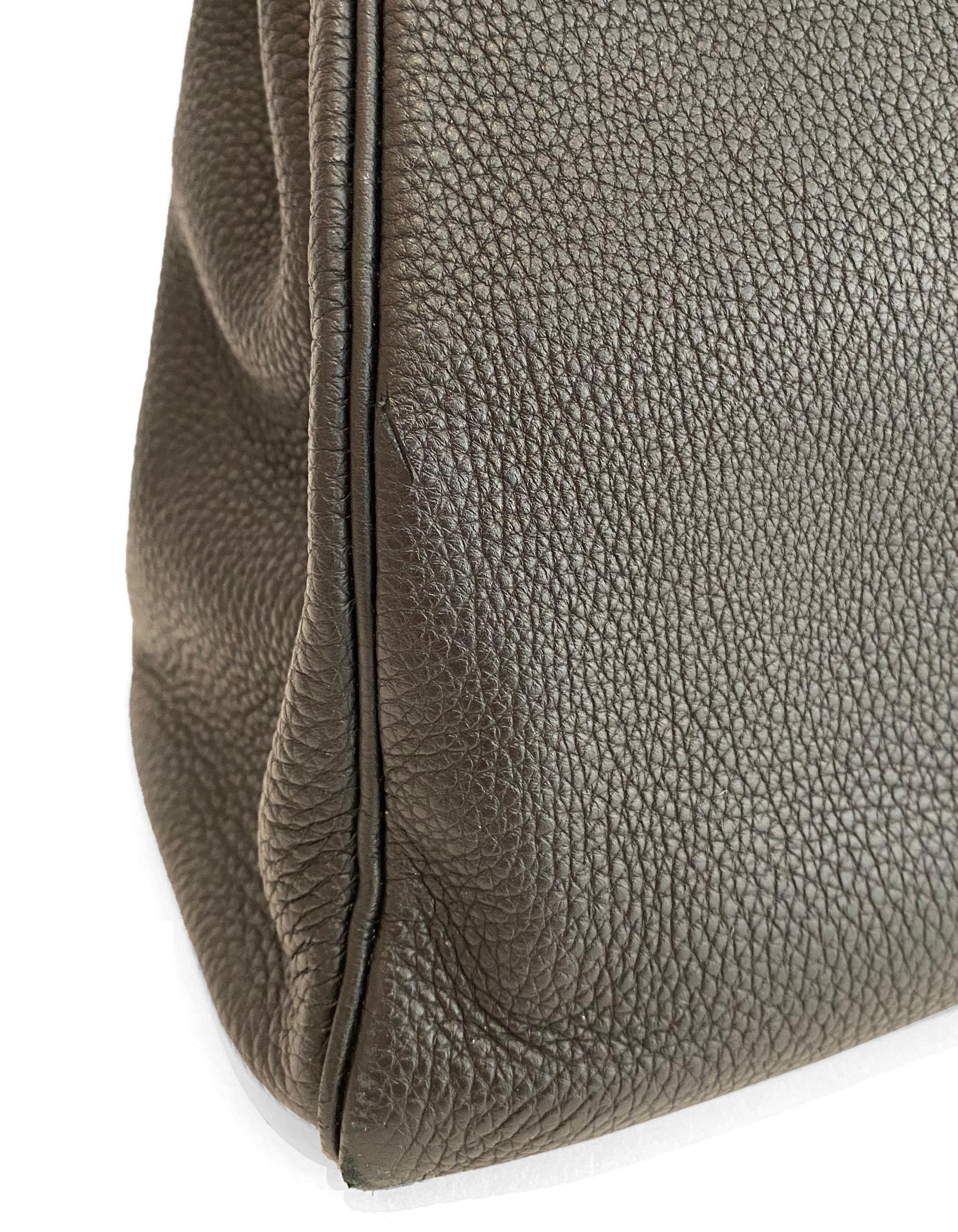 Hermes 35cm Black Togo Leather Kelly Bag w/ Palladium Hardware BOX/DUST BAG 2