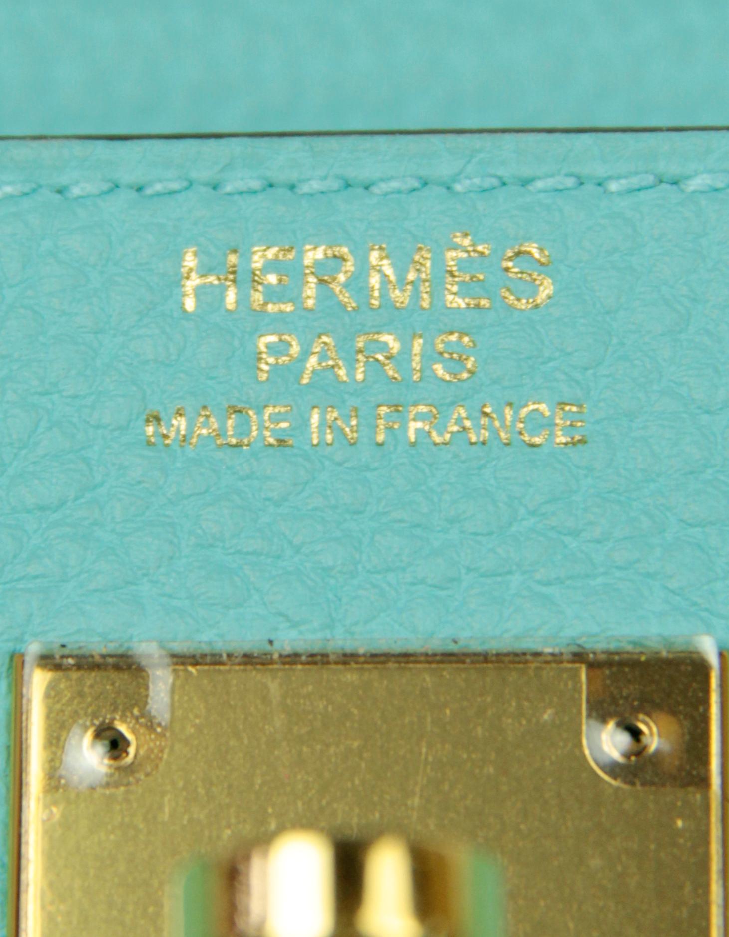 Hermes 35cm Blue Atoll Togo Leather Retourne Kelly Bag GHW 6