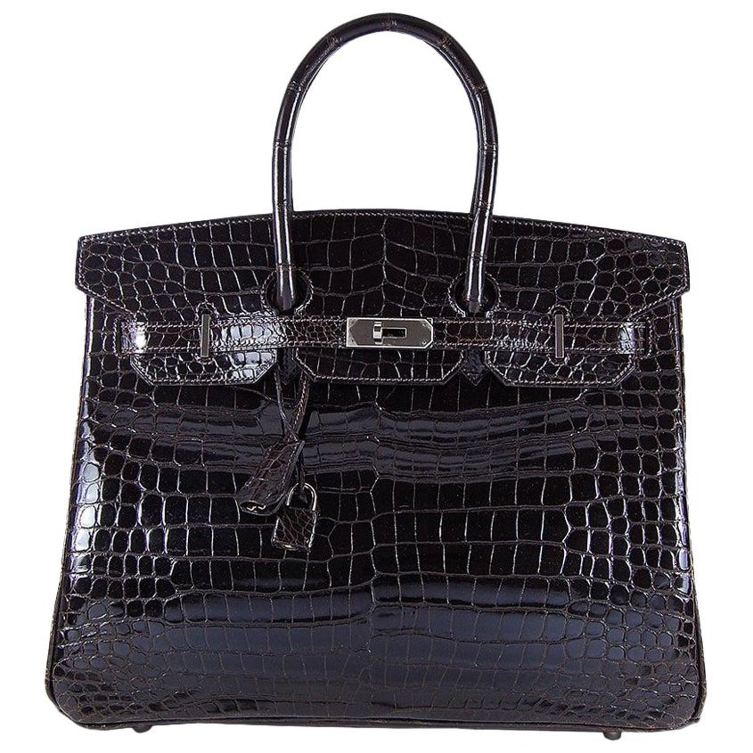 Hermes Birkin 35cm Handbag Crocodile Leather Dark Red Gold Replica Sale  Online With Cheap Price