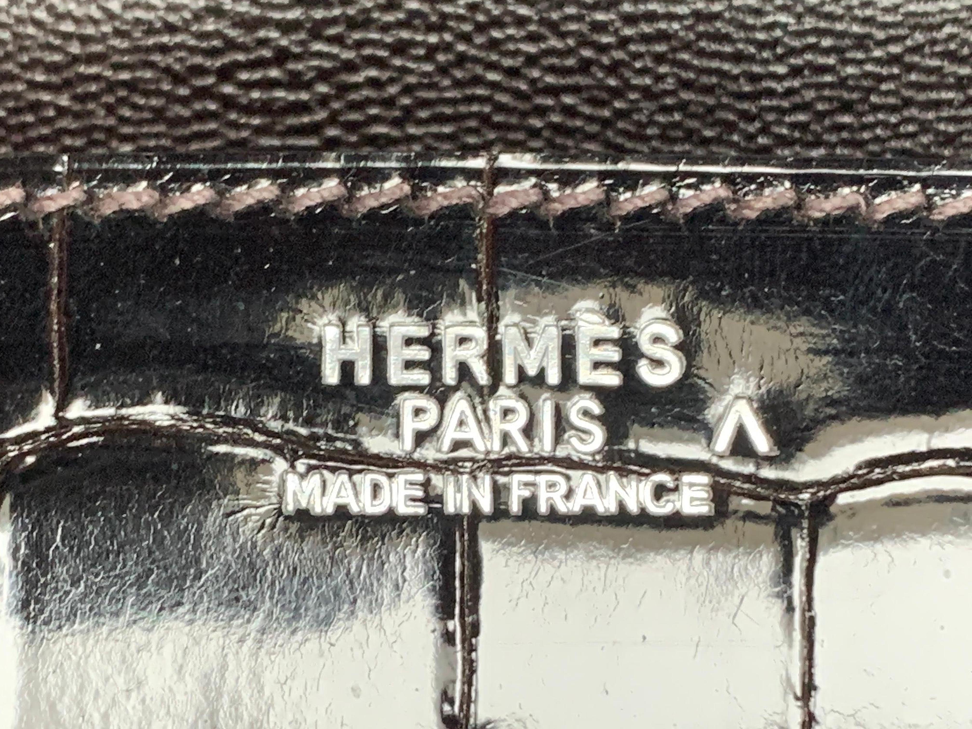 Hermes 35cm Crocodile Cacao Porosus Birkin Bag with Silver Hardware 2