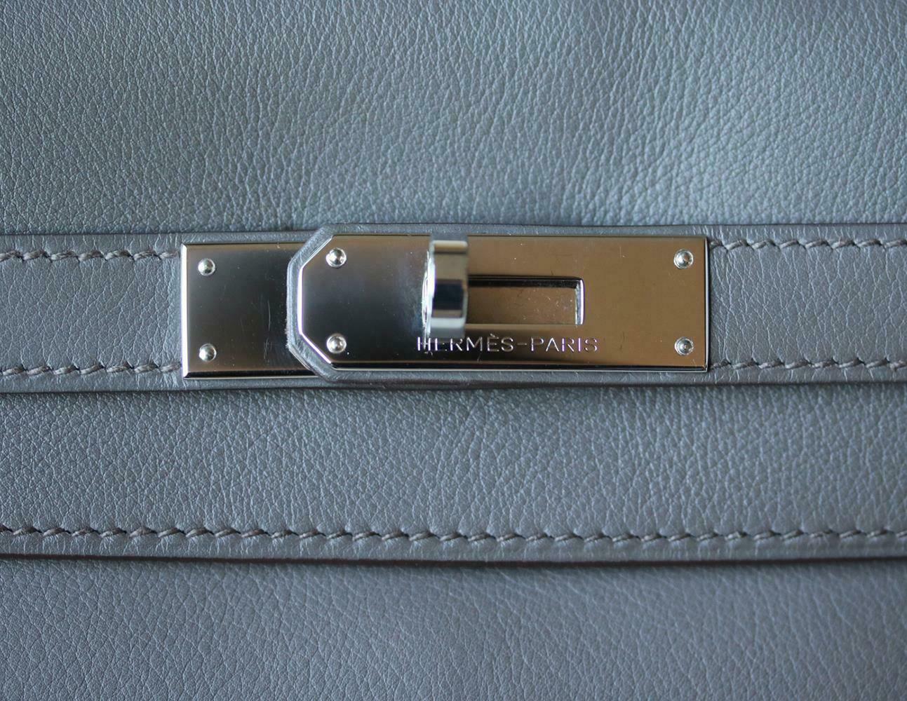 Hermès 35cm Etain Swift Palladium H/W Kelly Retourne Bag 1