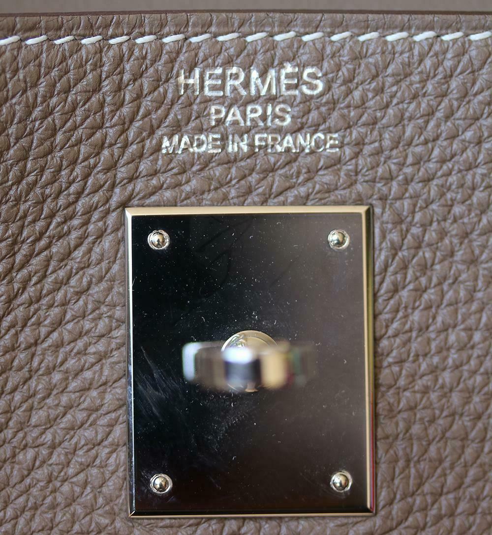 Hermès 35cm Etoupe Togo Palladium H/W Kelly Retourne Bag  4