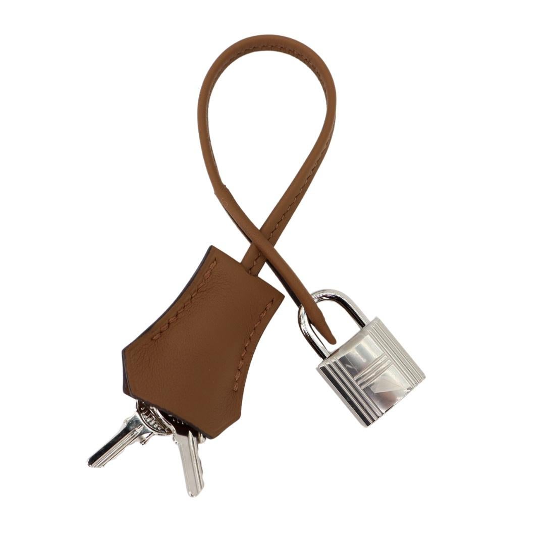 Hermès 35cm Kelly Teddy Shearling Chamois/Ecru/Alezan Suede Leather Palladium Ha For Sale 3