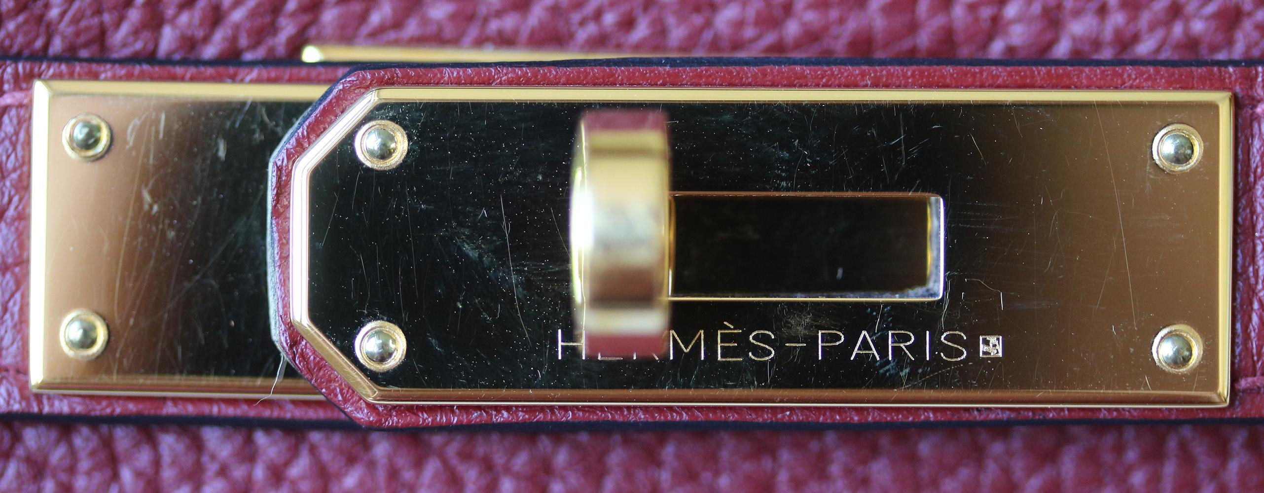 Hermès 35cm Rouge Grenat Clemence Gold H/W Kelly Retourne Bag 2
