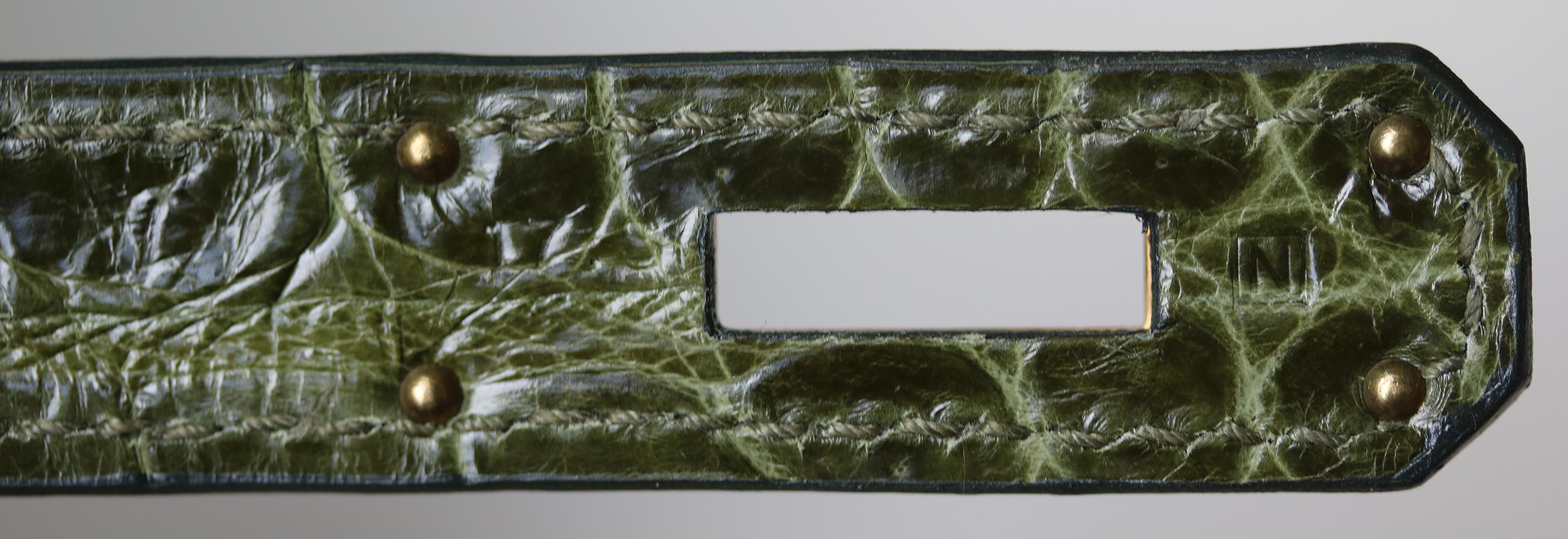 Hermès 35cm Vert Porosus Crocodile Gold H/W Birkin Bag 3