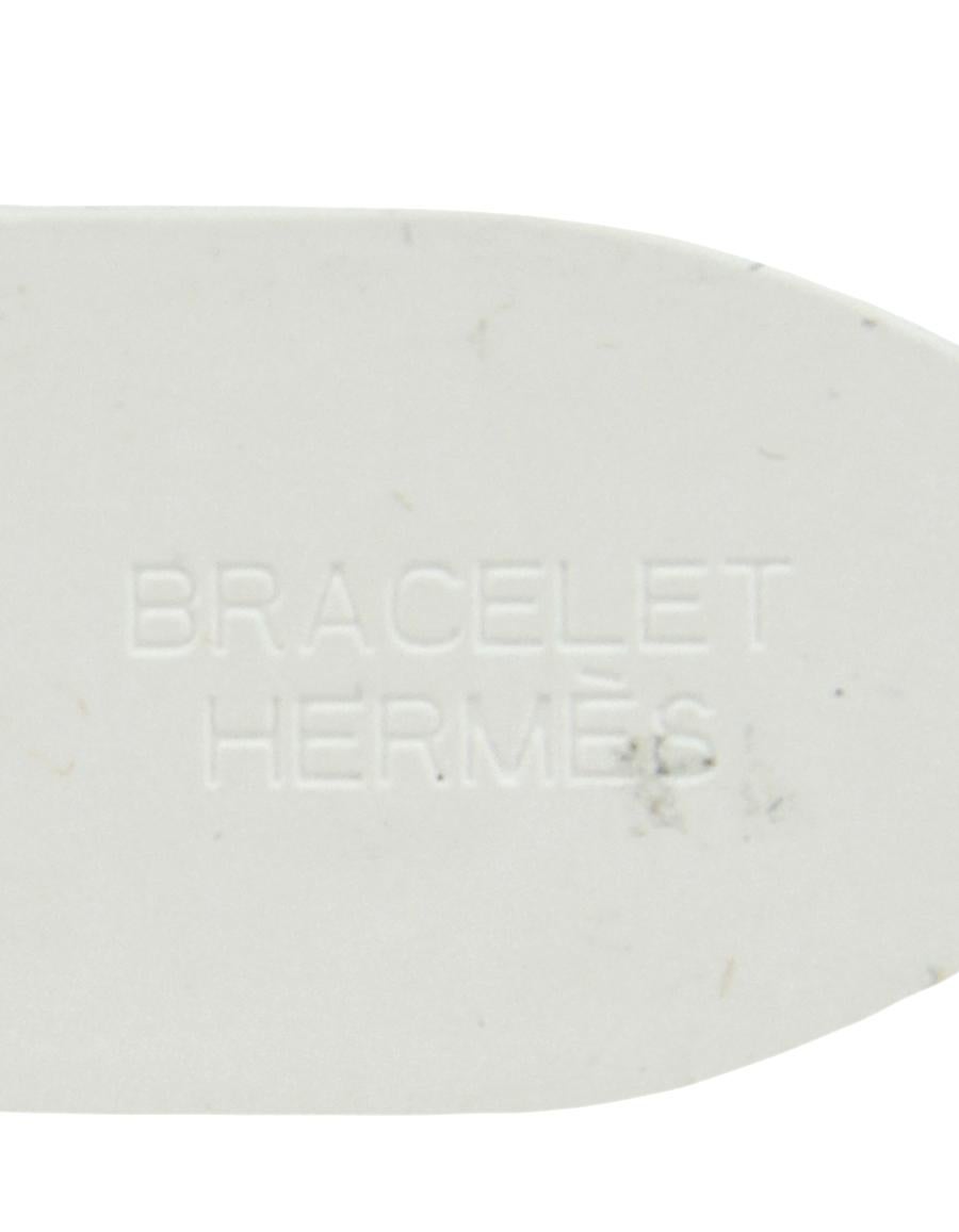 Women's Hermes 36mm Quartz Clipper Watch w/ Diamonds & White Rubber Band For Sale