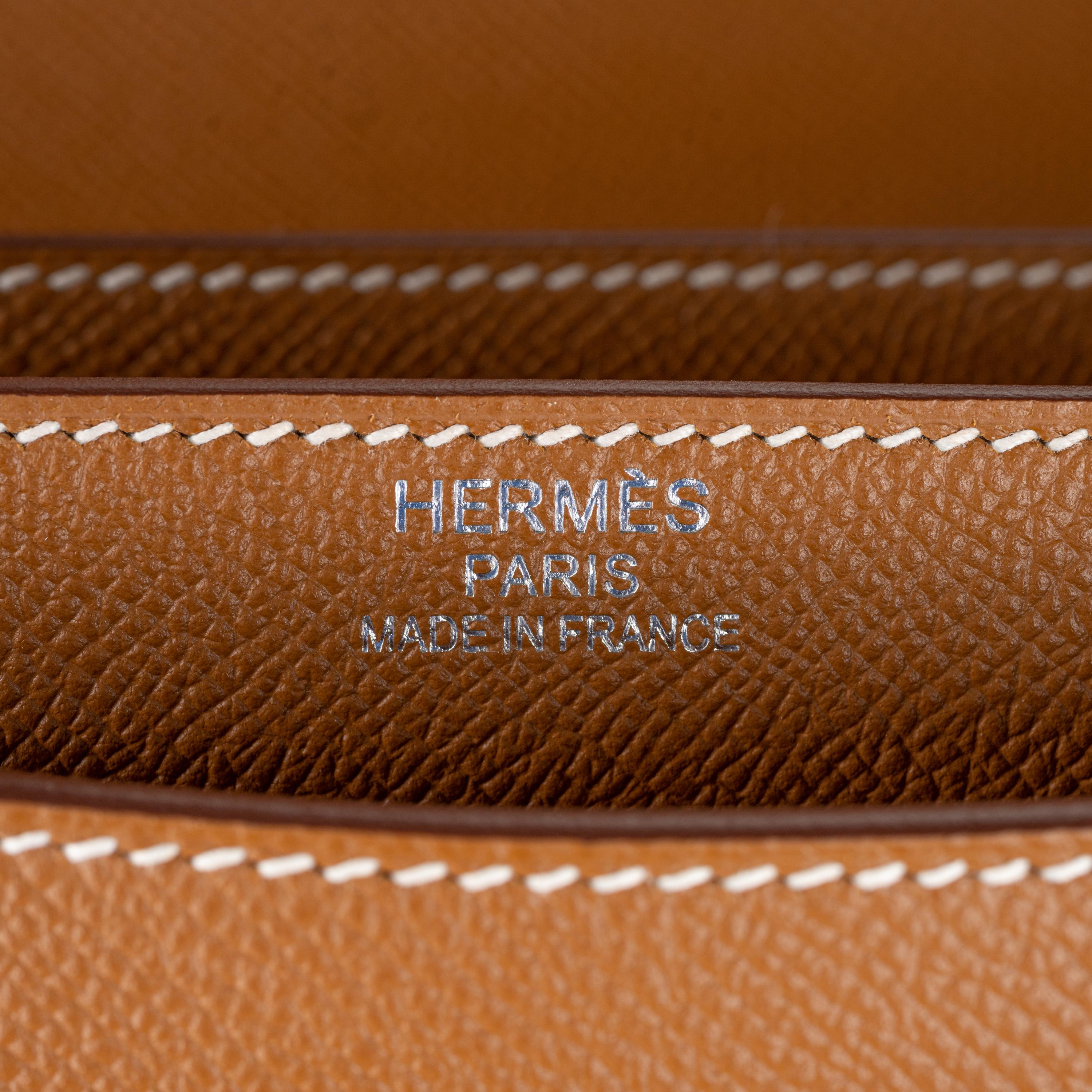 Hermès 38cm Kelly Depeche Gold Epsom Palladium Hardware 2020 8