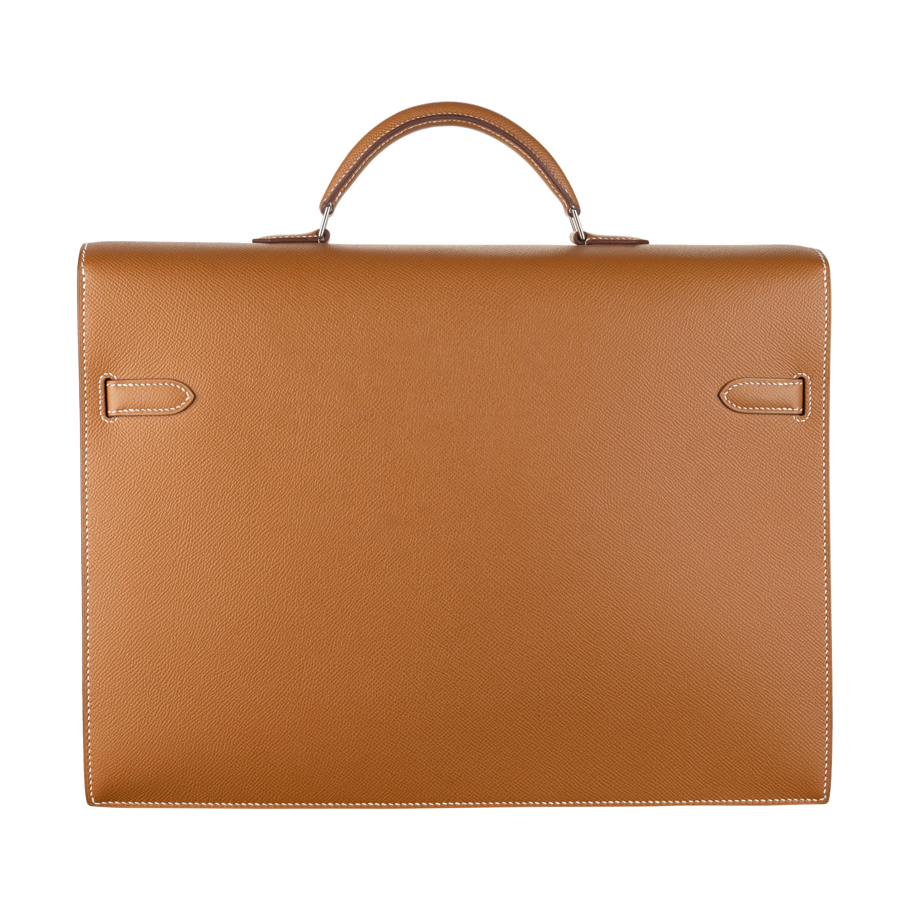 Hermès 38cm Kelly Depeche Gold Epsom Palladium Hardware 2020 für Damen oder Herren