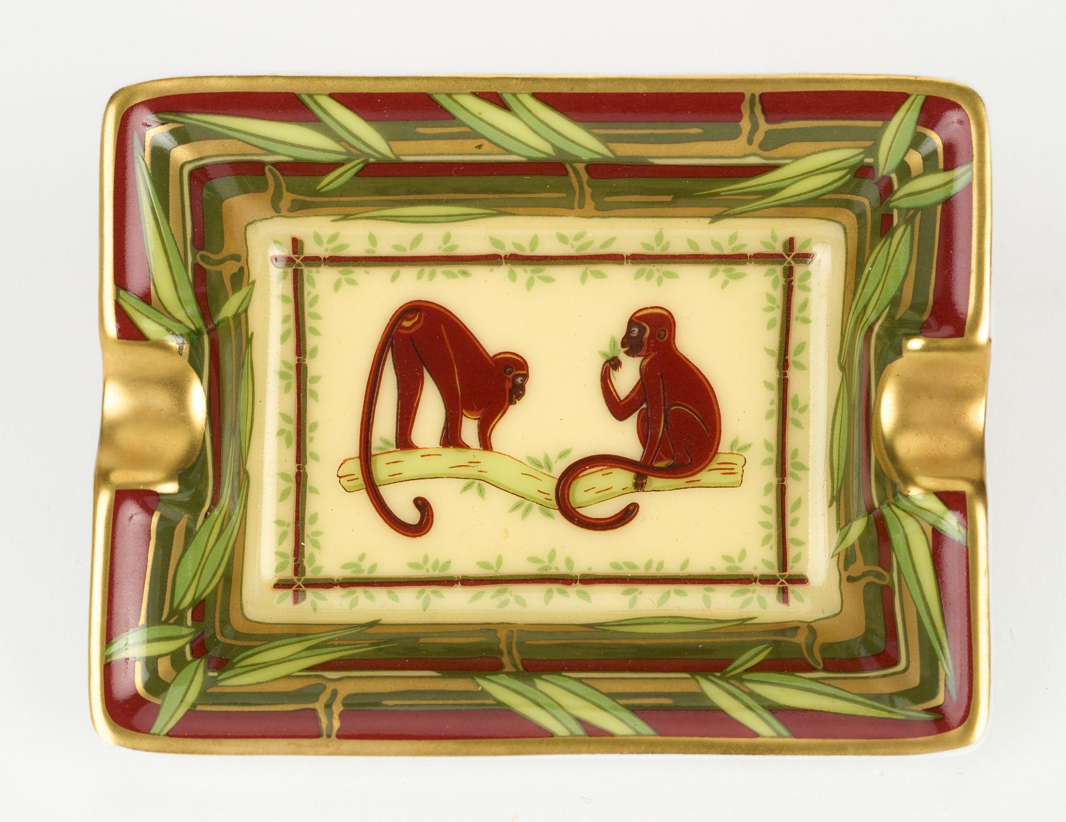 Hermès 4 Mini Dschungel Porzellan Aschenbecher 1