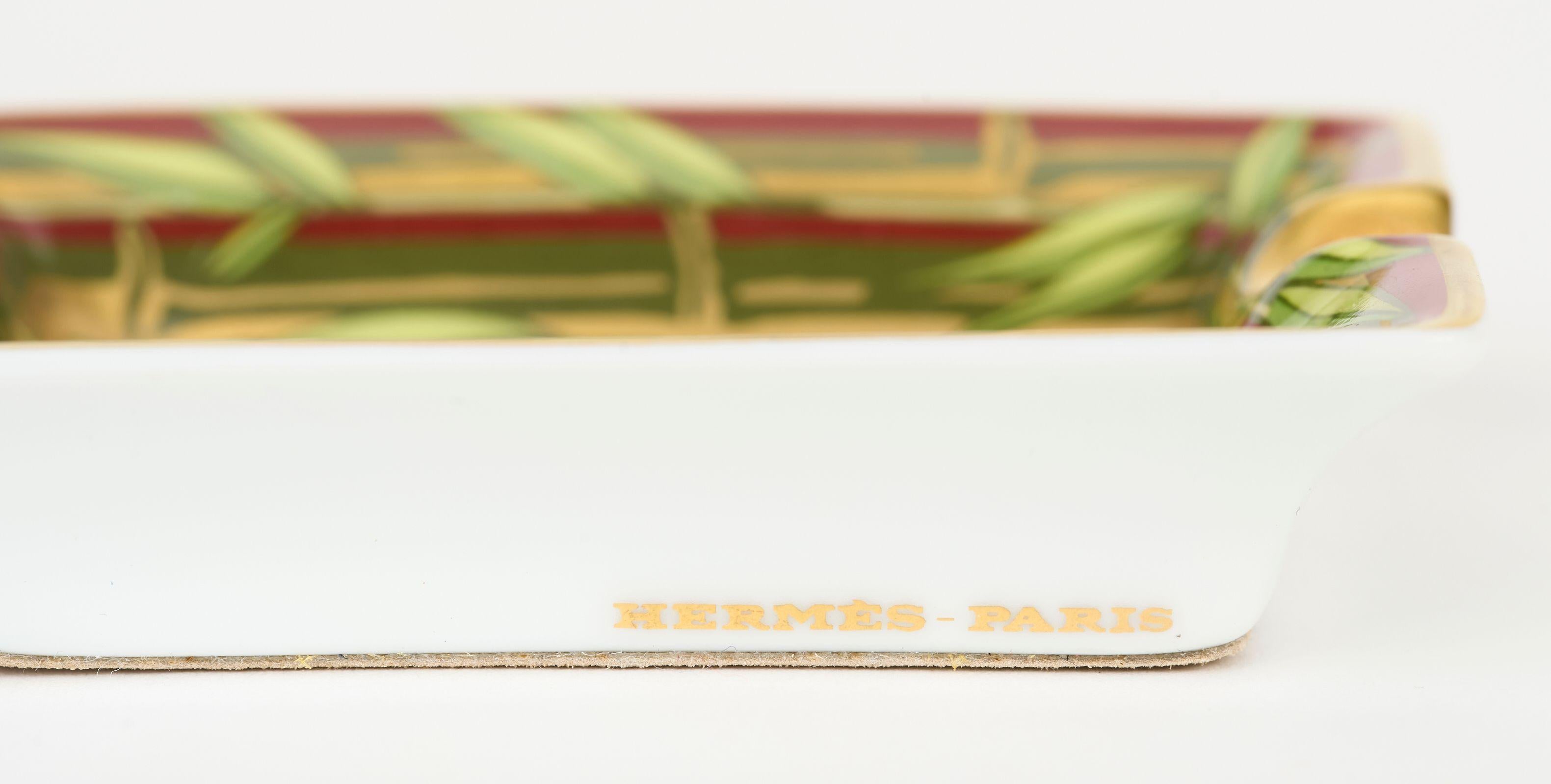 Hermès 4 Mini Dschungel Porzellan Aschenbecher 3